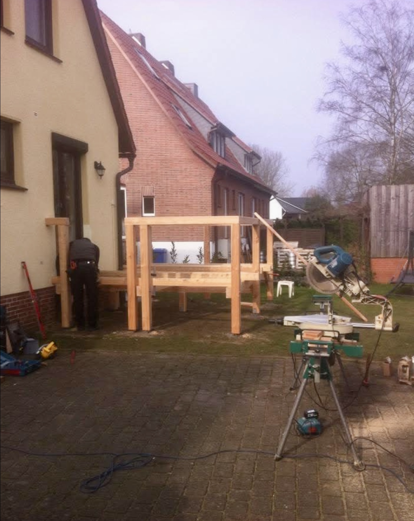 Balkon mit Schieferdach